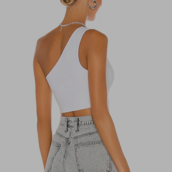 Cotton Citizen Crop Summer Top Sleeveless One Shoulder White Small Spandex - Picture 9 of 11